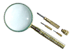 BRASS 3X MAGNIFIER with 3-IN-1 SCREWDRIVER