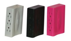 6 OUTLET SIDE PLUG COMES IN PINK, WHITE, BLACK