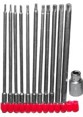 6"  12-PC SECURITY TORQUE BIT SET w/ 3/8" DR. ADAPTOR