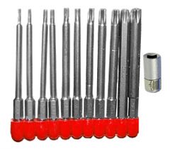 3" 12-PC SECURITY TORQUE BIT SET w/ 1/4" DR. ADAPTOR